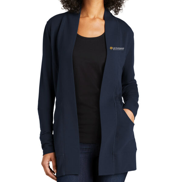 Port Authority® Ladies Microterry Cardigan - Embroidered Logo Thumbnail