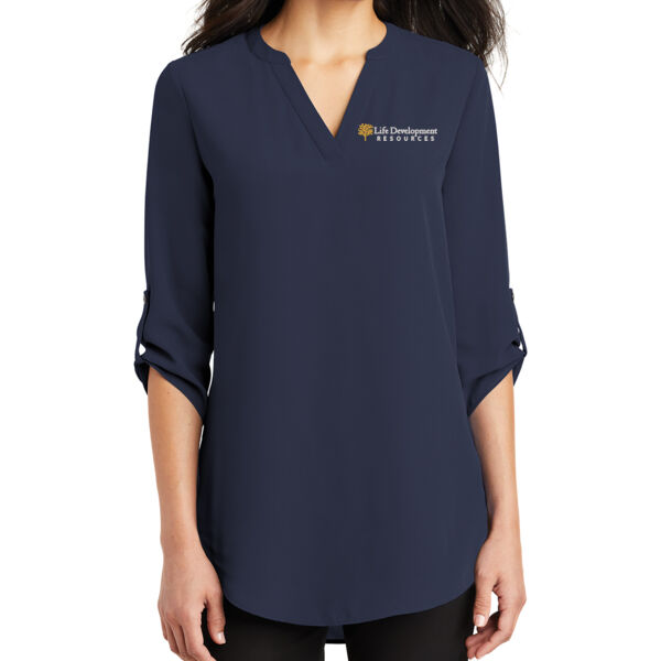 Port Authority ® Ladies 3/4-Sleeve Tunic Blouse - Embroidered Logo Thumbnail
