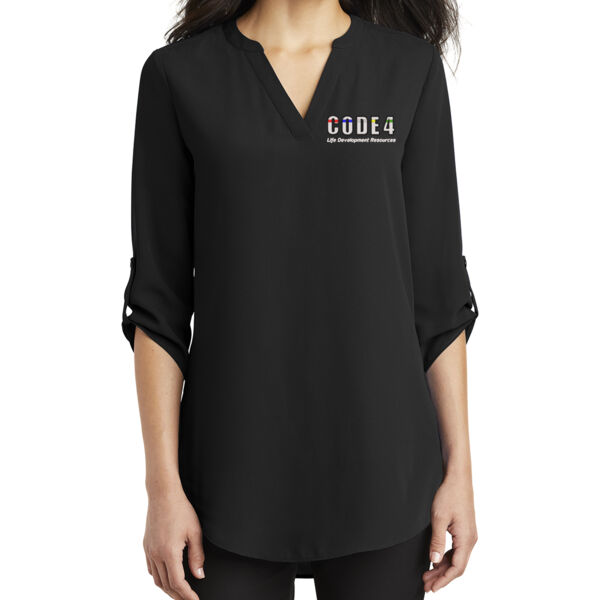 Port Authority ® Ladies 3/4-Sleeve Tunic Blouse - Embroidered Logo Thumbnail
