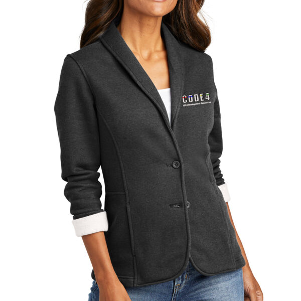 Port Authority® Ladies Fleece Blazer - Embroidered Logo Thumbnail
