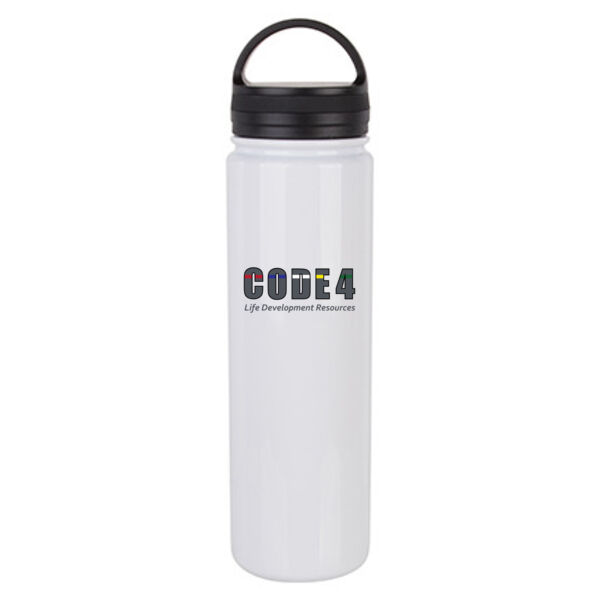 23 oz. Flask Bottle w/ Portable Lid - Sublimated Logo Thumbnail