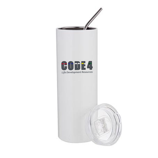 20 oz. Stainless Steel Tumbler w/ Straw & Lid - Sublimated Logo Thumbnail