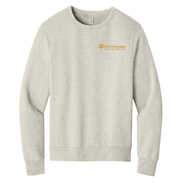 BELLA+CANVAS Unisex Sponge Fleece Classic Crewneck Sweatshirt - Embroidered Logo Thumbnail