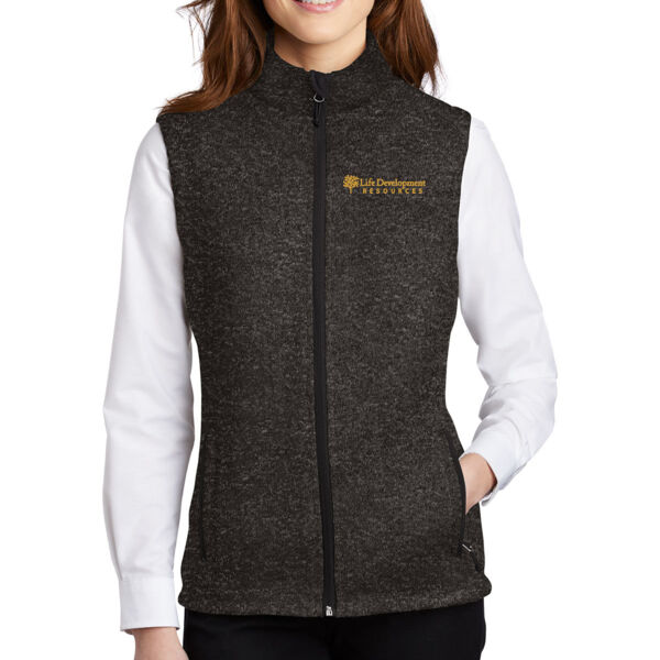 Port Authority Womens Sweater Fleece Vest - Embroidered Logo Thumbnail