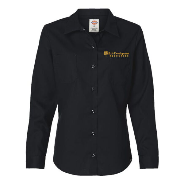 Dickies Womens Long Sleeve Industrial Work Shirt - Embroidered Logo Thumbnail