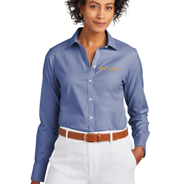 Brooks Brothers Womens Wrinkle-Free Stretch Pinpoint Shirt - Embroidered Logo Thumbnail