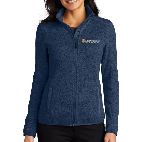 Port Authority Womens Sweater Fleece Jacket - Embroidered Logo Thumbnail