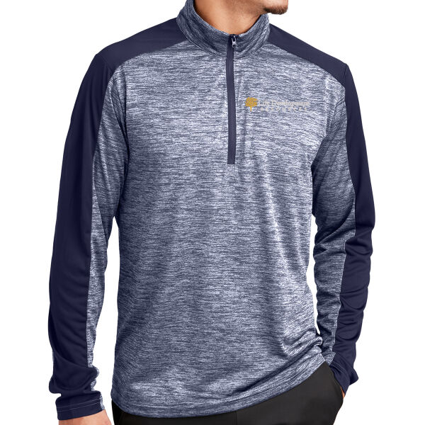 Sport Tek PosiCharge Electric Heather Colorblock 1/4 Zip Pullover - Embroidered Logo Thumbnail
