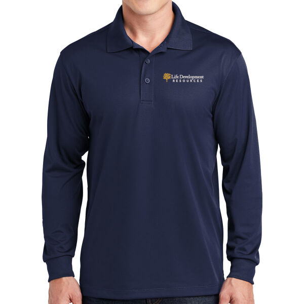**CLOSEOUT ITEM** Long Sleeve Micropique Sport Wick ® Polo - Embroidered Logo Thumbnail